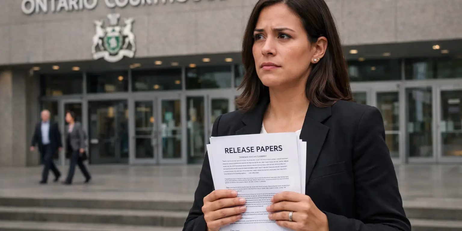 First court appearance in Ontario preparation outside a Toronto courthouse