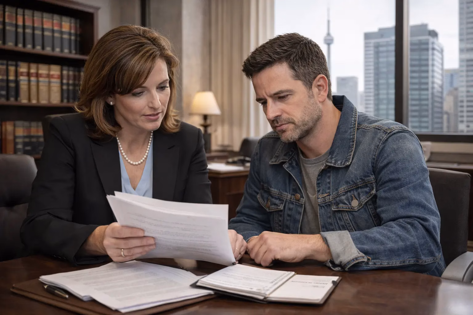 judicial pre-trial in Ontario meeting with defence lawyer before court