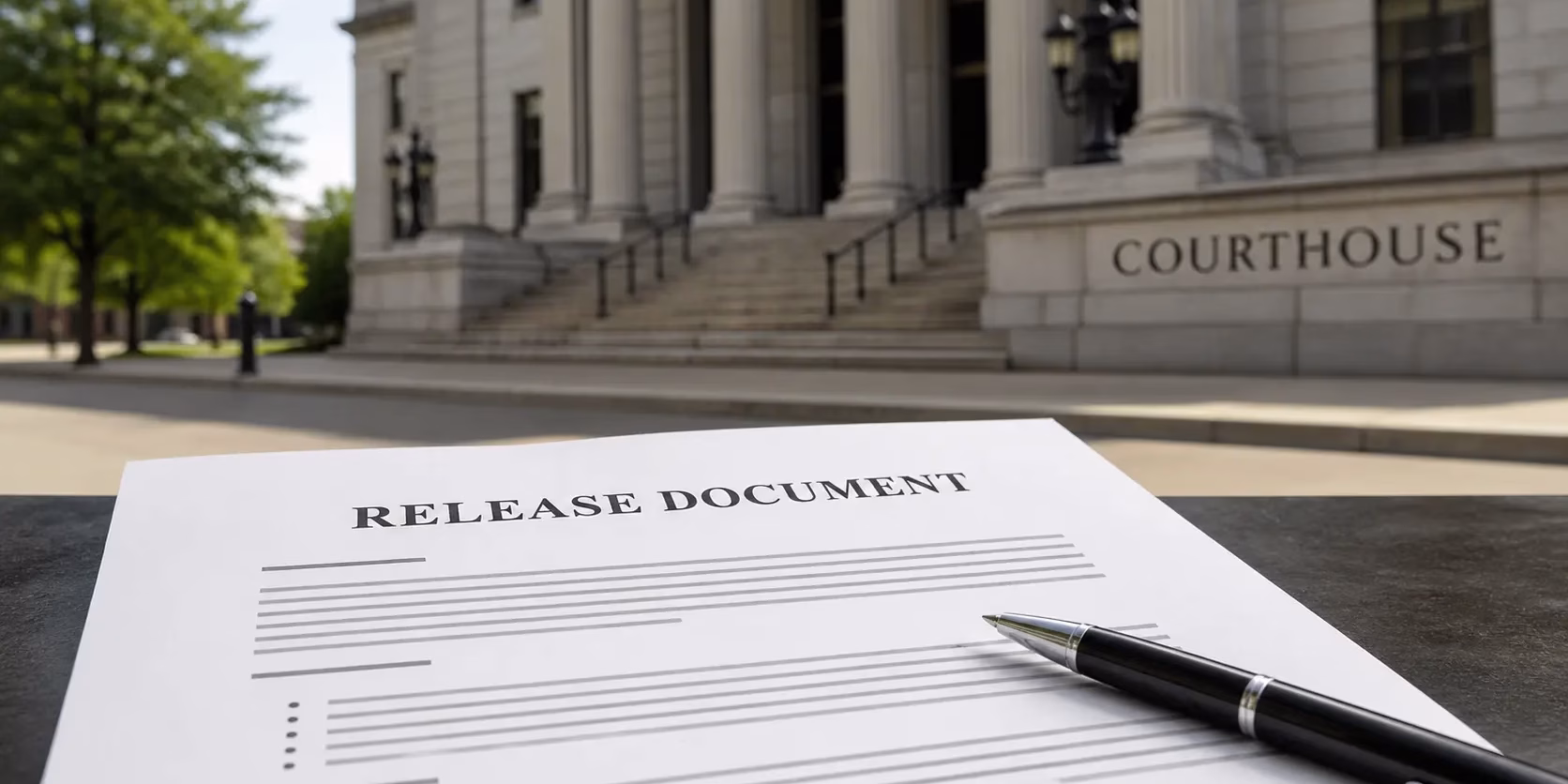 Undertaking in Ontario release conditions document on a desk