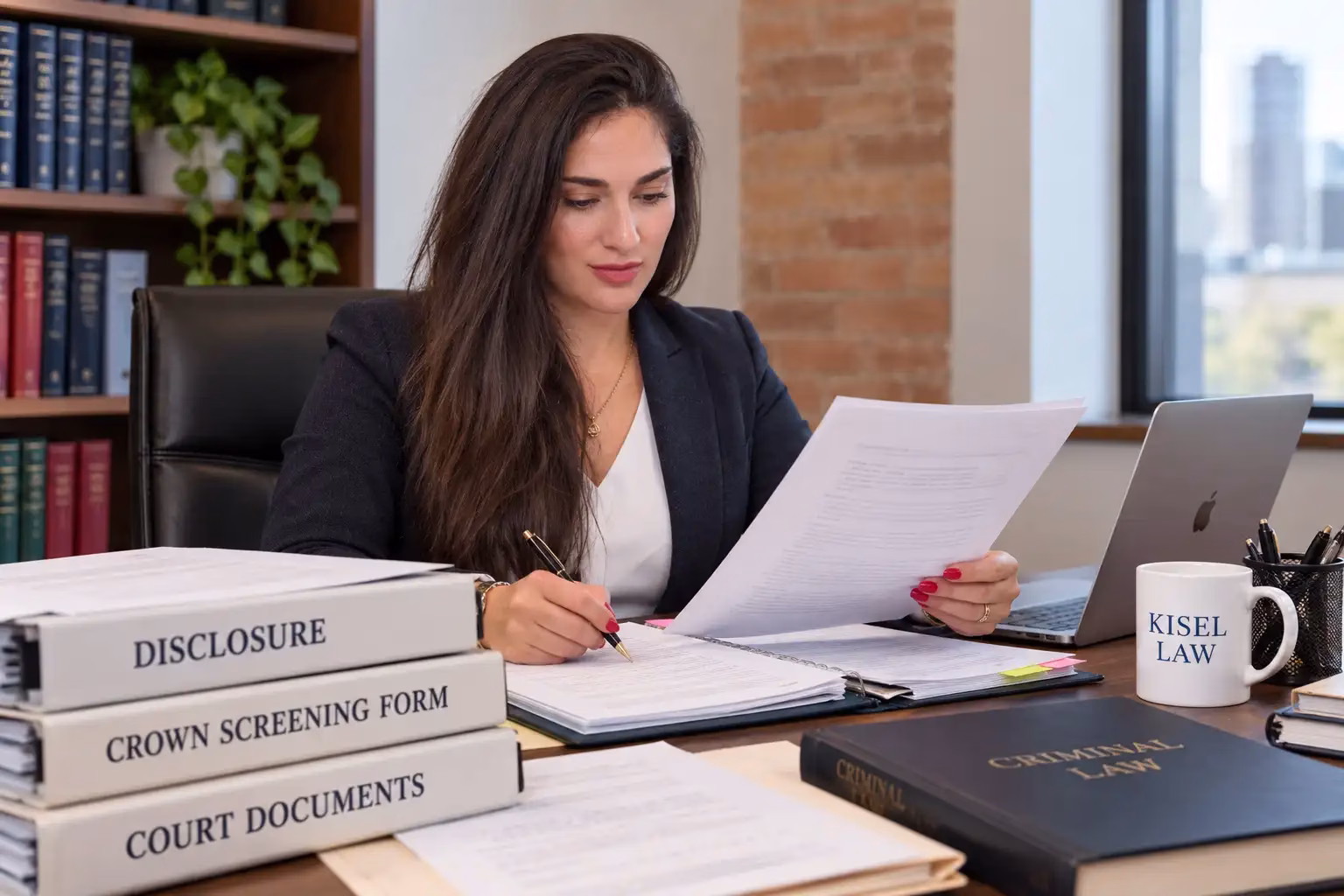 Crown pre-trial in Ontario preparation with criminal defence lawyer reviewing disclosure