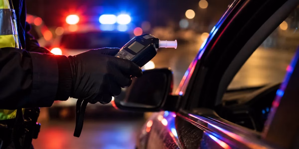 Refusing a breathalyzer in Ontario Officer holding a roadside screening device, illustrating refusing a breathalyzer in Ontario